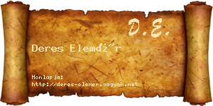 Deres Elemér névjegykártya